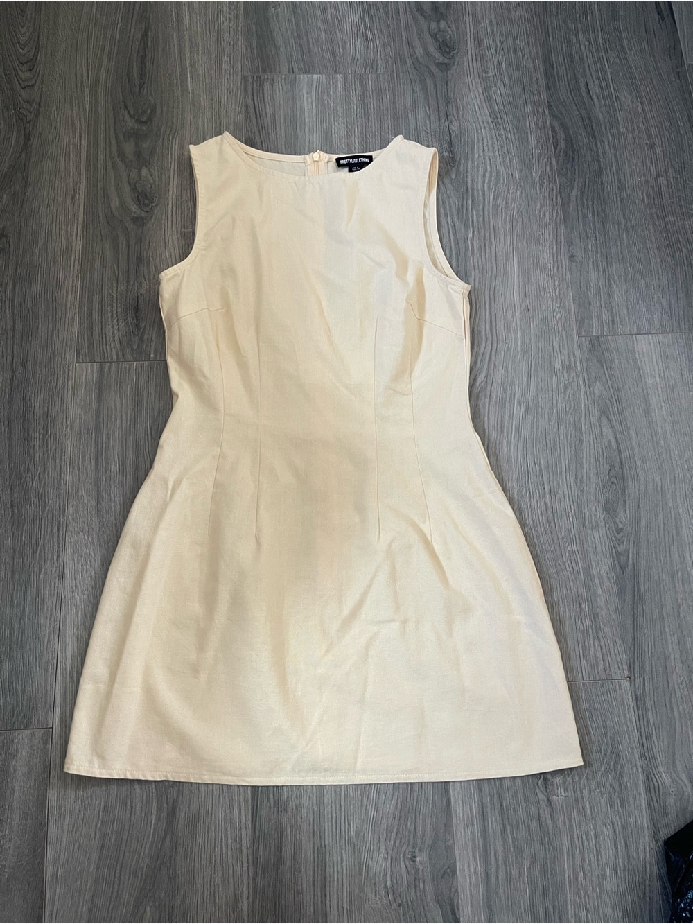 PrettyLittleThing Cream Sleeveless Fit & Flare Dress